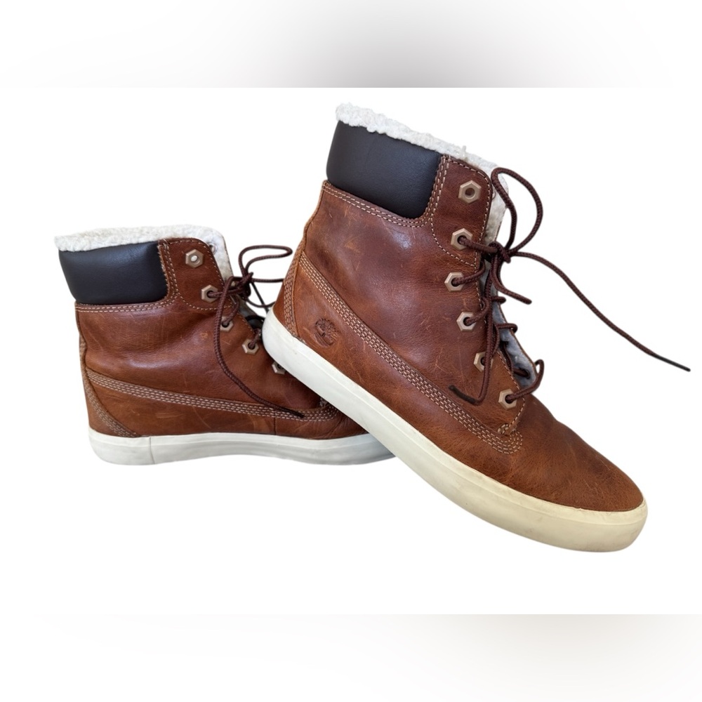 TIMBERLAND Women's Leather Lace-Up Sherpa Lined Boots Size 7